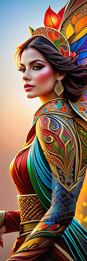  woman, Colorful glass . No background. Captured with exquisite detail on a canvas painting, the mesmerizing image evokes a sense of wonder and enchantment, showcasing the exquisite beauty of this unique creature. 3D, Magical, Fabulous, Masterpiece Painting, Highly Detailed, Captivating, Enchanting, Diffuse Light, Perfect Composition, , Trending on Artstation, Sharp Focus, Studio Photo, Intricate Details, Highly Detailed, by Greg Rutkowski, 