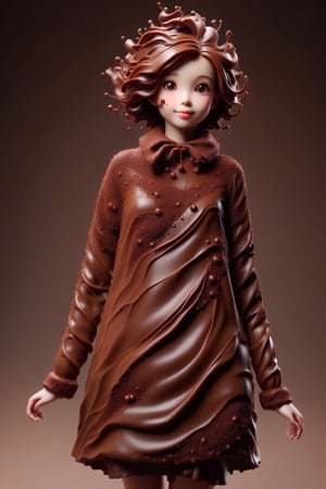 girl made from chocolate coffee