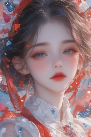 A beautiful, kawaii anime-inspired girl, with colorful butterflies, Painted in the style of Kris Knight, with a K Drones art style, creating ethereal dreamscapes. She looks happy. The composition is fluid and loose, with detailed facial features, resembling a vintage oil painting. The overall aesthetic is captivating and dreamlike. An ultra-high definition, cinematic lighting, style raw, stylize 500, niji 6