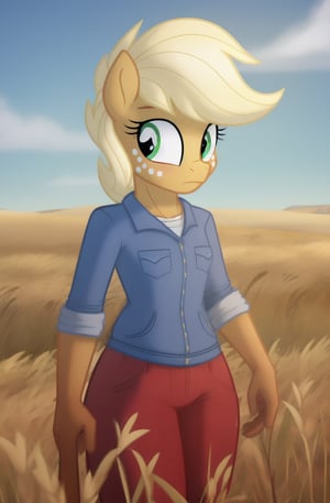 1girl, solo, mlp, my little pony, apple jack, mlpapplejack, masterpiece, standing, wheat field in the background,

((extreme skinny, unhealthy thin, no thights)),