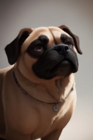 dog, normal dog, realistic dog, pug, plain background