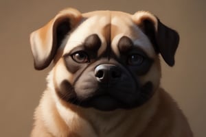 dog, normal dog, realistic dog, pug, plain background