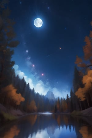 score_9, score_8_up, score_7_up, score_6_up, 
Magic Forest, Night sky, moon, fireflies, waterfalls, magic elves, 
(Masterpiece, Best Quality, 8k:1.2), (Ultra-Detailed, Highres, Extremely Detailed, Absurdres, Incredibly Absurdres, Huge Filesize:1.1), (Photorealistic:1.3), By Futurevolab, Portrait, Ultra-Realistic Illustration, Digital Painting. ,Strong Backlit Particles,Butterfly Style