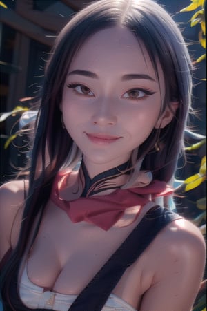 (Masterpiece, best quality:1.2), closeup, a girl walking straight in flower field in summer day, highly detailed sky,outdoors, tree, park, walking, portrait, floating hair, red scarf, 0: closed mouth, 12:  light smile, 16: open eyes, smile 32: parted lips, head tilt, closed mouth, 4k, 8k, beautiful sky