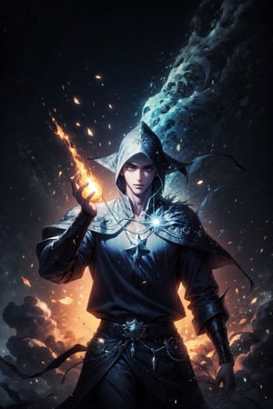 Realistic, Handsome young wizard , fire spell,Wizard,DonMF41ryW1ng5