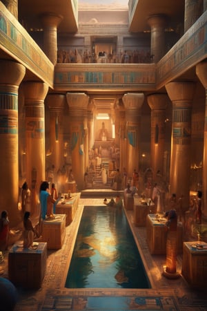 (Ancient Egypt, a palace, a party, many people eating, drinking and dancing)
(masterpiece), (extremely intricate), fantasy, (((hyperrealistic, 4K,),
(computer graphics by Þórarinn B. Þorláksson, cgsociety, fantasy art, 2d game art, majestic)
(((colorful clothing, intricate details on clothing))), 
(perfect composition:1.4), aspect ratio 1:1, beach, deviantart hd, art station hd, concept art, detailed face and body, award-winning photography, margins, detailed face, professional oil painting by Ed Blinkey, Atey Ghailan, Jeremy Mann, Greg