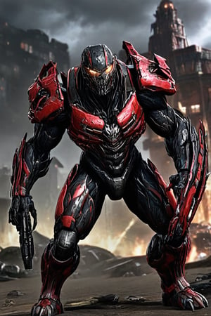 Halo Reach Spartan infected with Marvel universe symbiotes such as Venom and Carnage