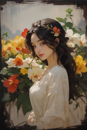 masterpiece, best quality, 1girl, Phalaenopsis, flowers in garden, sunny, flat color, lineart, abstract, ornate, colorous theme, birds, dancing queen, Ultra-high resolution, joyful nacked teenage, wavy black long hair, side view, cinematic lighting, norman rockwell oil-painting style, c-cup, grand,(((masterpiece))), (((best quality))), ((ultra-detailed)), (illustration), ((an extremely delicate and beautiful)),dynamic angle, backlight, smile, detailed cute anime face,((loli)),(((masterpiece))),an extremely delicate and beautiful naked girl,flower blossom, oil painting strokes, (burgundy, yellow), classic_oil_painting,guided penetration
,Hayoon,Girl,perfect split lighting,oil painting,watercolor