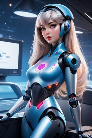 pin up girl as a A gynoid, or fembot, is a feminine humanoid robot. Gynoids appear widely in science fiction film and art. As more realistic humanoid robot design becomes technologically possible, they are also emerging in real-life robot design.