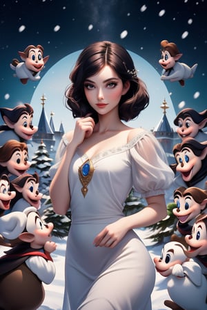 snow white and seven dwarfs A beautiful woman embodies grace and confidence, her allure not just in physical appearance but also in her kindness, intelligence, and the way she carries herself. Her beauty shines from within, making her captivating to those around her.