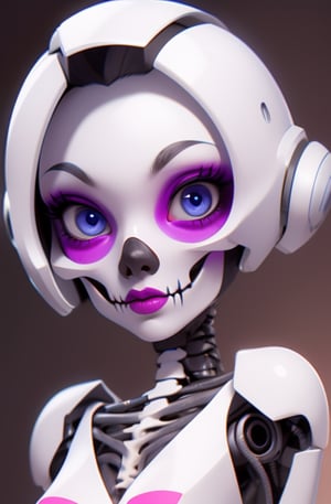 robot style  80's betty ,  skeleton makeup girl
