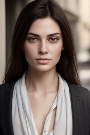 young woman. beautiful detailed face, black hair, pale skin, light skin, realistic skin, detailed fabric texture, detailed hair texture, perfect proportion, accurate, anatomically correct, highly detailed skin and face texture, modern, photorealistic, perfect face