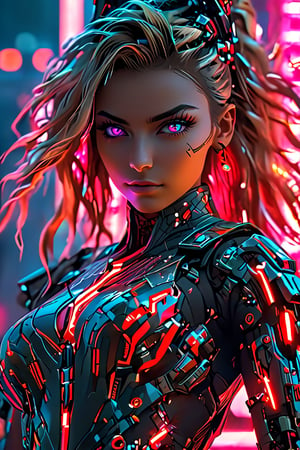 Girl, mdjrny-v4 Cyberpunk Soldier, gorgeous, princess, carbon fiber, neon white and red cybernetic armor, trimmed neon Steel, straight hair, goddess, hyper detailed, ((gorgeous detailed face)), ((beautiful detailed eyes)), galaxy eyes, 8k, symmetric, complimentary colors, insanely detailed, ultra sharp focus, elegance, majestic, masterpiece, complex, elegant, expansive, fantastical, Essence, golden ratio, high quality model, cinematic lighting, beautiful landscape, volumetric lighting, concept art, perfection, rich deep colors, Rim Lighting, Soft Lighting