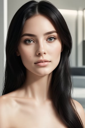 young woman. beautiful detailed face, black hair, pale skin, light skin, realistic skin, detailed fabric texture, detailed hair texture, perfect proportion, accurate, anatomically correct, highly detailed skin and face texture, modern, photorealistic, perfect face, hyper realism, mega realism, high quality. modern style, urban style, alternative style,REALISTIC