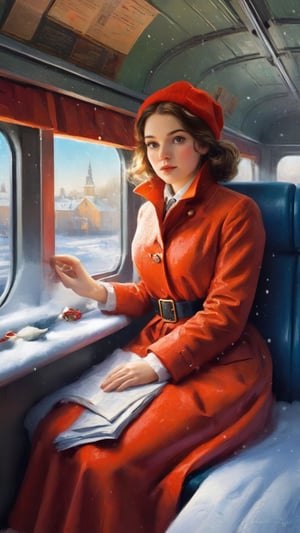  impressionism, girl, sitting on a train, christmas, close-up, peaceful atmosphere, high-quality brushstrokes
cubism, female passenger, train journey, snowy landscape, bird's-eye view, dynamic composition, rich color palette
surrealism, young woman, alone on a train, dreamy snowy scene, tilted angle, intricate details, vibrant colors
pointillism, girl with red coat, train compartment, festive decorations, frontal view, vivid colors, textured patterns
pop art, female traveler, modern train, winter wonderland, diagonal perspective, bold lines, high-contrast colors, candy-coated