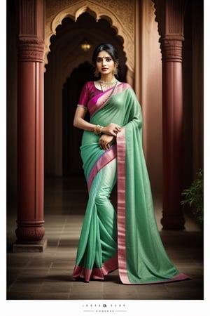 In a stunning composition featuring a beautiful woman, the scene is illuminated by beautiful light, creating a dramatic atmosphere that enhances the ultra-quality of the image. The intricately detailed dramatic image captures the essence of a rainfall, with a rainbow adding a touch of transparency and subtlety to the overall beauty.

The woman, adorned in a pink silk saree, stands against a lush green background. Her hands, detailed and beautiful, are elegantly covered by the intricate design of the saree. The detailed fingers showcase the artistry involved, and her eyes are a focal point, conveying a sense of depth and emotion.

Adding a touch of cultural richness, the woman is adorned in Hindi-type makeup, enhancing the overall allure. The composition is so stunning that it can be likened to a masterpiece by Leonardo da Vinci. The cover features the woman from top to bottom, showcasing the meticulous details of her attire and the overall scene.

To add a touch of charm, the woman is engaged in conversation with her pet parrot. The image captures not just the physical beauty but also the emotional connection between the woman and her feathered companion, creating a scene that is both visually captivating and emotionally resonant.