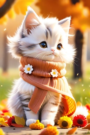 Xxmix_Catecat,a cat,autumn,cat,wearing flowers and a pinafor dress adorable, cute
