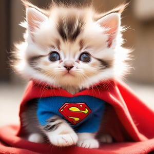 Superman kitten, friendly, beautiful, adorable