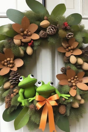 nuts + frogs beautiful wreath


