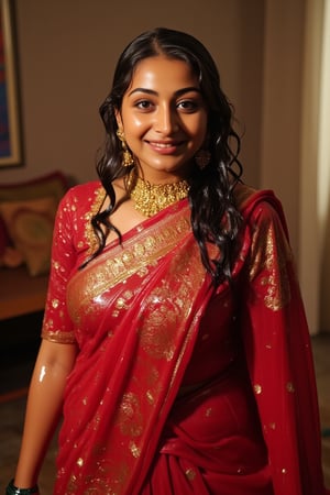 detailed soaking wet indian woman in her 20s wearing wet slimy indian bridal saree, bridal vail, and jewelery , detailed wet slimy red bridal saree, detailed gold jewelery , full body image . she is also wearing wet slimy full sleeve blouse. The soft light illuminates the left side of the frame, casting a flattering glow on her serene expression.,Fetishwet,Wet,covered in oil,covered in mud,wam,wet clothes,pouring oil,wetlook,pouring oil, the girl is completely doused with transparent slimes, ((Wet clothes, wet skin, wet hair, slimed clothes, slimed hair, slimled skin)