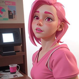 1girl, pink_hair,3DMM