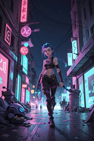 1girl,cyberpunk city,night ciry,realistic,science fiction,flat colors,,jinx \(league of legends\),beautiful,(cute:1.2),,,,
,JinxLol