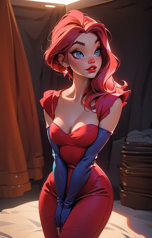 (JessicaWaifu:1),1girl, cute, looking at viewer, (jessica rabbit wavy red long hair, blue eyes), (red dress), (strapless dress, elbow gloves, orgasm face, red lips, makeup, cleavage), ((extremely curvy)), sexy, leaning forward, breast focus, sexy face, charming face,(detailed ladscape, backstage, dressing room, glamour:1.2), (background), (dynamic_angle:1.2), (dynamic_pose:1.2), (rule of third_composition:1.3), (dynamic_perspective:1.2), (dynamic_Line_of_action:1.2), solo, wide shot,(masterpiece:1.2), (best quality, highest quality), (ultra detailed), (8k, 4k, intricate),(full-body-shot:1), (Cowboy-shot:1.2), (50mm), (highly detailed:1.2),(detailed face:1.2), detailed_eyes,(gradients),(ambient light:1.3),(cinematic composition:1.3),(HDR:1),Accent Lighting,extremely detailed CG unity 8k wallpaper,original, highres,(perfect_anatomy:1.2) ,SAM YANG, 3DMM, Detailedface, Detailedeyes,hourglass body shape,Bulma_DB,MASTURBATION,2dcharacter,cherucot,tenletters