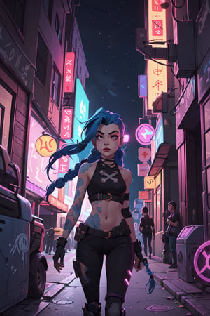 1girl,cyberpunk city,night ciry,realistic,science fiction,flat colors,,jinx \(league of legends\),beautiful,(cute:1.2),,,,
,JinxLol