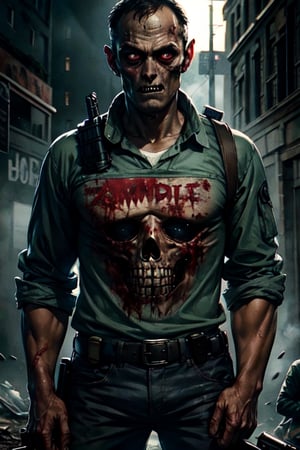 Masterpiece, High Definition, High Definition, High Precision, Horror, Medium Shot, Zombie Cop Attack