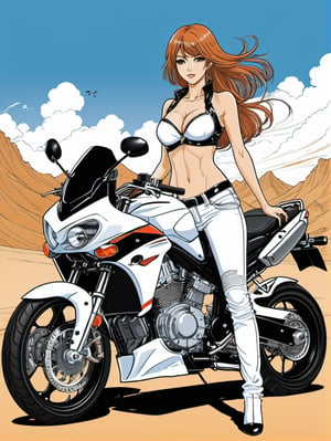 
 page for adult anime  WOMEN  motorcycles QUAD images, with background, clean line art, fine line art, highly detailed, 