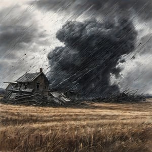 Intricate action film, portrait of a tornado in Kansas, in motion, windy, debris, farm, cinematography, raw photography, pencil, oil paint,
Grzegorz Rosiński, Gabriele Dell'otto, pencil sketch,pencil sketch