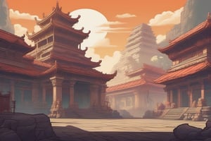 Ancient city,  2D game background, street fighter, insane details,  intricate details,  hyperdetailed,  hdr,  faded,  pixel art,  background,  landscape,  standing zone for walking near the camera,background