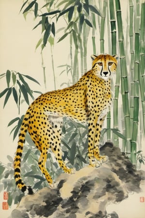 Cheetah, Bamboo forest, 山竹春色