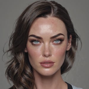 young female made from megan fox milla jovovich blend, captain marval, modelshoot style, super realistic,  4k,  expert lighting,  perfect symmetry, Realism, Makeup, Face makeup,,,
