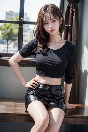 In office, black stilettos , white blouse:1.5, black short skirt1.5, fullbody:1.1, legs apart:1.8, ((natta、Realistic light、top-quality、8K、​masterpiece:1.3)),1girl, abdominals:1.1,Blond straight haired, big breasts:1.2,  beauty legs,Super fine face,A detailed eye,cheerful,seductive,smile,mikana_yamamoto,jeongyeon