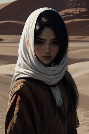 human girl,indian,  soft black eyes, blacklong hair, full lips, , slim, Arabian, Nomad , Desert Clothing, full dressed, veiling
,<lora:659111690174031528:1.0>