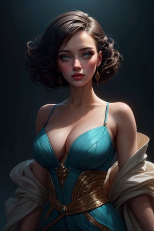 A digital painting of a trend-setting fashion model under the artistic influence of Konstantin Razumov and Alberto Seveso, with a flair reminiscent of Eiko Ojala and Tracie Grimwood, rendered in vivid colors and dramatic lighting, ultra clear, appearing as a breathtaking surreal masterpiece, in UHD drawing style.