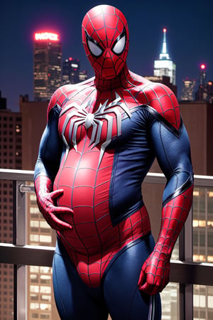 Spider-Man, Spider-Man, Male, 1boy, Age: 25 years Height: Medium (about 1.75 meters). outdoors, standing, on_rooftop, new_york_skyline, skyline_background, midnight, nighttime , provacative_pose, sexy, hyper_bulge, crotch_bulge,man_boobs, manboobs, mobs,spider-man costume, Spider-Man_suit, masked, mask_on, faceless, man_boobs, moobs, manboobs, round_belly, large_belly, belly_inflation, muscle_gut, big_belly, round_belly, looks_pregnant, Mpreg,male_pregnant, very_pregnant, pregnant_belly,  knocked_up, gravid, hyper_belly, gut, belly, overweight_male,superchub, clothed, 