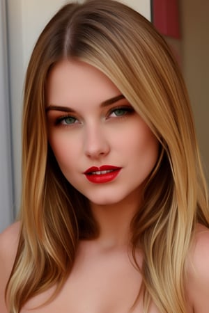 chica completamente desnuda,18 años, (((blonde)), red lips

,Masterpiece