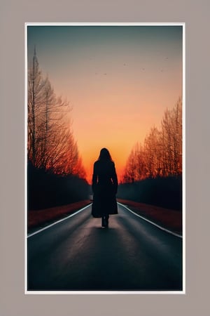 A complex horror film,a nightmare,a ((beautiful european woman)) walking down a straight road,dead trees on both sides,moldy and rotten earth,blood-red sunset,cinematography,raw photographs,Grzegorz. Rosinski,Gabriele Delotto,ambient lighting,beautiful and aesthetic,beautiful detailed intricate insanely detailed octane render trending,best quality,bright and intense,cinematic shot,exquisite details and textures,Full-Body,hdr,high contrast,highly detailed,masterpiece,perfect composition,photo-Realistic,raw photo,realistic,sidelighting,soft natural volumetric cinematic perfect light,ultra hd,vibrant color,vivid colors,warm tone