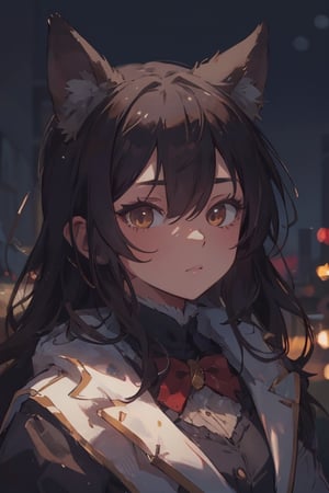 masterpiece, best quality, extremely detailed face, perfect lighting, best quality, fox girl Christmas,1g,COLORED EYELASHES