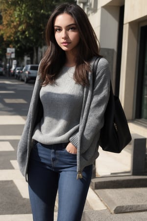 A young woman with casual wear.,Realistic