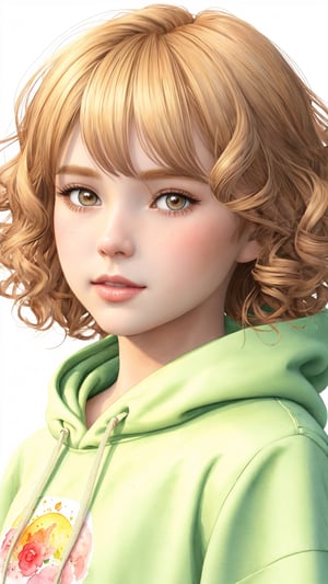 a little girl in a yellow hoody looking at the sunset ,in white Background, full body, drawing a face in maximum quality, high-quality drawing of the face, character sheet, illustration for book, children's book, curly hair, blond hair, watercolor clipart, full Illustration, 4k, sharp focus, watercolor, smooth soft skin, symmetrical, soft lighting, detailed face, concept art, watercolor style, strybk, children's style fairy tales, chibi kawaii, . Octane rendering, 3d, perfect face, detailed face, delicate face, perfect sharp lips, detailed eyes. Craig Davison, Aubrey Beardsley, Conrad Roset, Aikut Aidogdu, Agnes Cecil, watercolor style