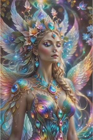 Ancient Elegant astral Goddess of love and magic by Anna Dittmann, android jones. Vibrant, visionary art, Vibrant, visionary art,hyper detailed,intricate detailed garment design, perfected facial detail, detailed eyes, ultradetailed, natural lighting, epic composition, dynamic pose, with feeling of desire and Majesty uv color highlights, uv highlights colors, symmetrical .center composition. hd, rich tones, hdr, (masterpiece, best quality:1.4), (ultra-detailed, 8k, uhd),ULTIMATE LOGO MAKER [XL],DonMB4nsh33XL ,vivid colors,neon highlights,DonMW15pXL,bl4ckl1ghtxl