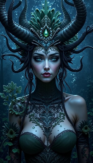 Creatures of deep darkness, this girl found joy in these nocturnal adventures, fully immersed in the enchanting symphony of the night.,visionary art style,sexy young woman in sexy cloths