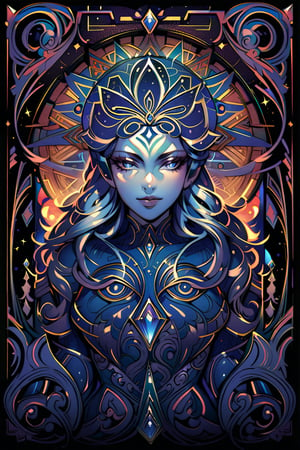 visionary art style , tarot card back art