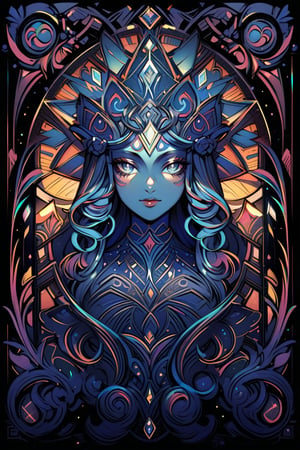 visionary art style , tarot card back art