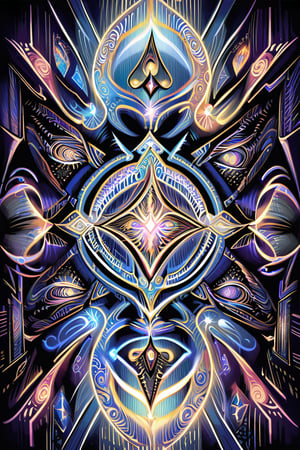  visionary art ,pen art, symmetrical, spirit guide among a matrix of energy and light,bl4ckl1ghtxl