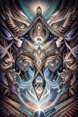  visionary art ,pen art, symmetrical, spirit guide among a matrix of energy and light,bl4ckl1ghtxl