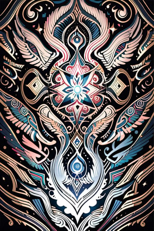  visionary art ,pen art, symmetrical,